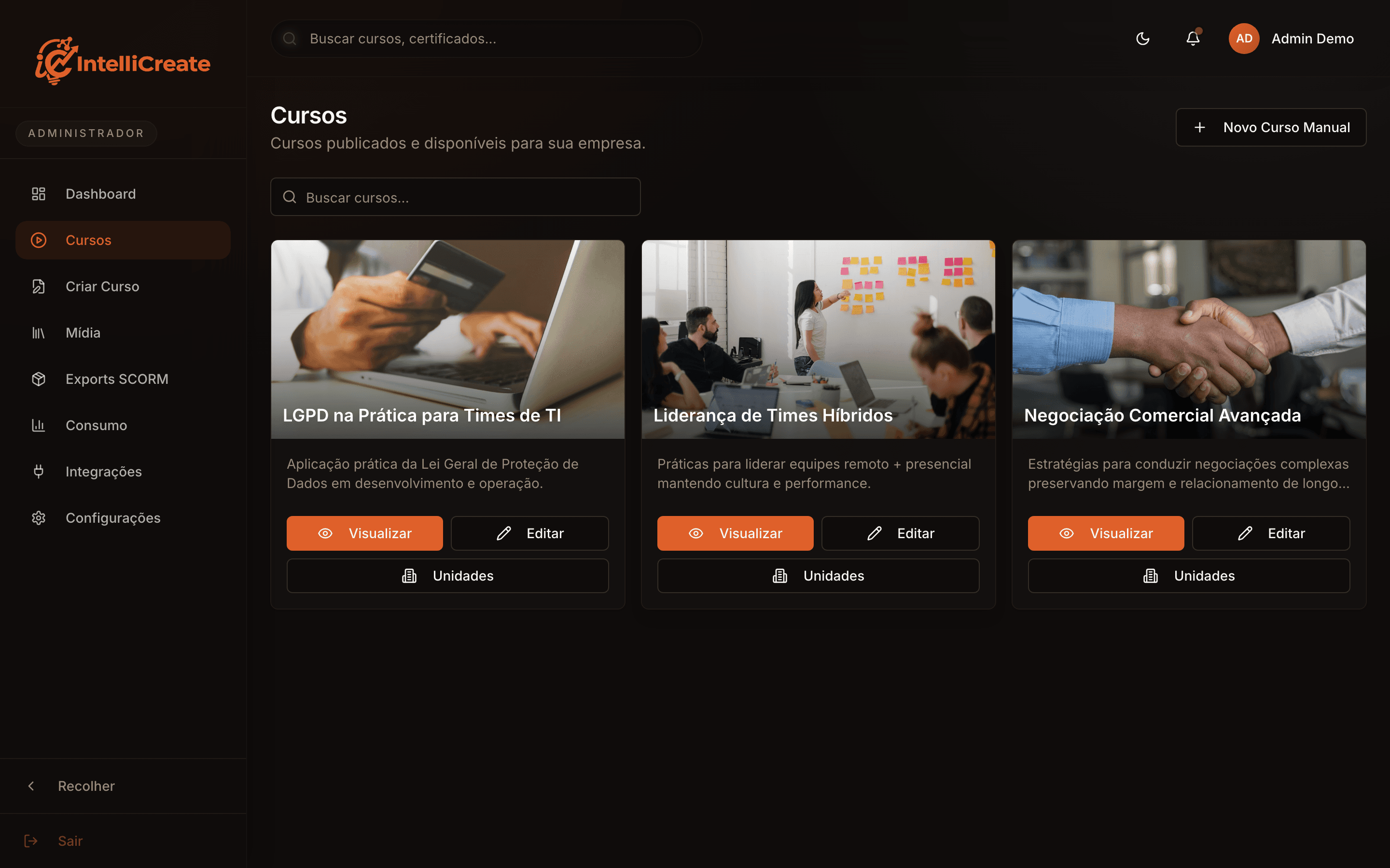 Catálogo de cursos
